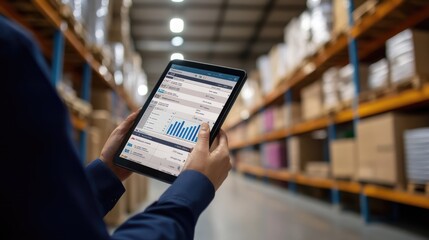 Advanced inventory management system showing real-time stock levels and trends