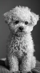 Adorable White Poodle Puppy Portrait