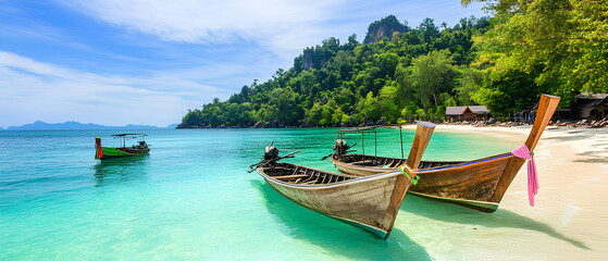 Longtail Boat in Tropical Paradise