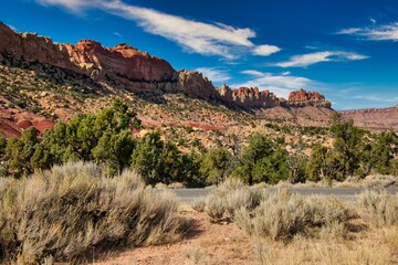 Red Rock Formations Along Burr Trail Road in Long Canyon in Grand Staircase-Escalante National Monument in Utah.