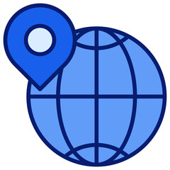 Global Icon Blue Color Icon