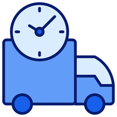 On Time Icon Blue Color Icon