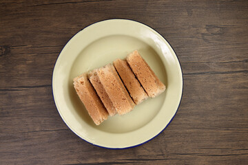 Traditional Indian Milk Cake Alwar Ka Mawa dry flaky biscuit like sweet treat