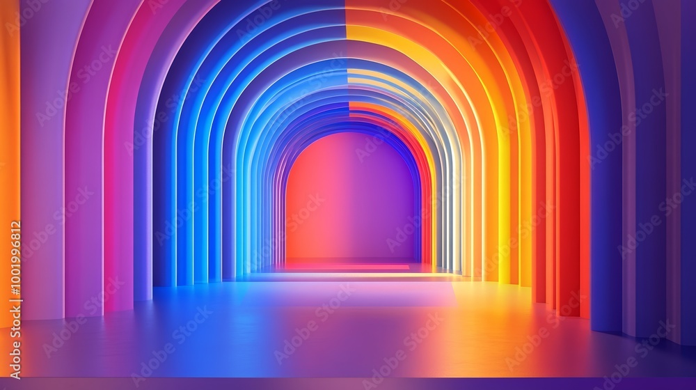 Poster abstract space where light and shadow intertwine
