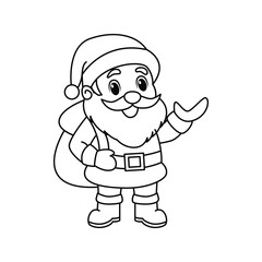santa claus coloring book cartoon design vector template