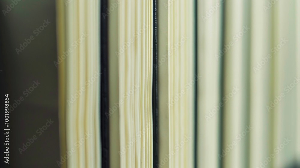 Poster close-up of stacked paper files on a shelf