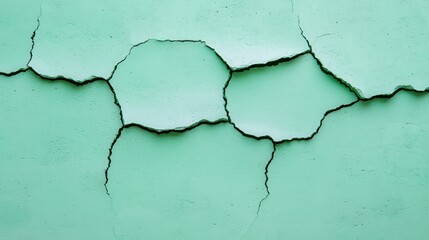 Obraz premium Cracked Mint Green Wall Texture Background