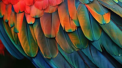 Colorful Feathers of a Tropical Bird