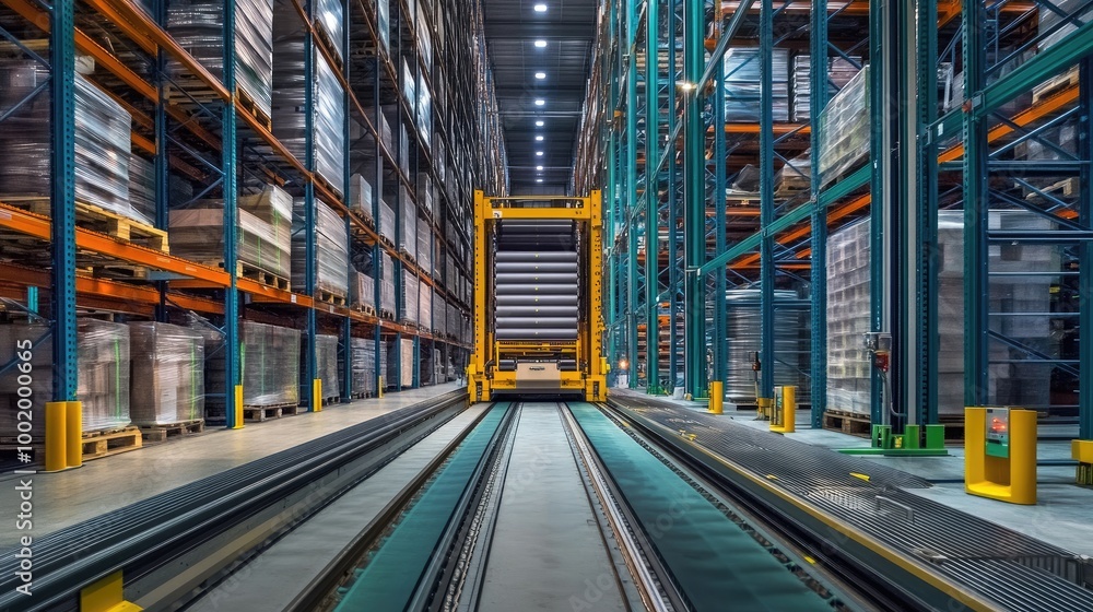 Poster efficient warehouse operations with automated sorting and streamlined logistics processes