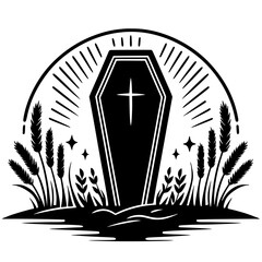 Silhouette of a coffin