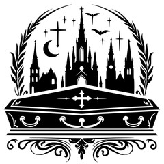 Silhouette of a coffin