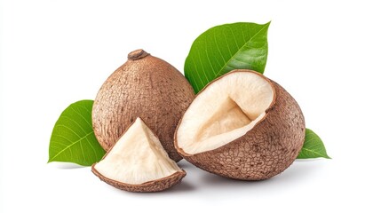 Whole and Sliced Cupuacu Fruit Generative AI