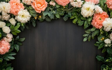 Floral arch backdrop with lighting accents for a soft and dreamy effect