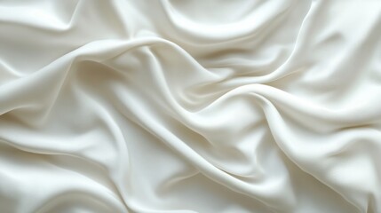 Obraz premium Creamy Silk Drape: A luxurious and elegant image of pure white silk fabric cascading in gentle waves, highlighting its soft texture and subtle sheen. 