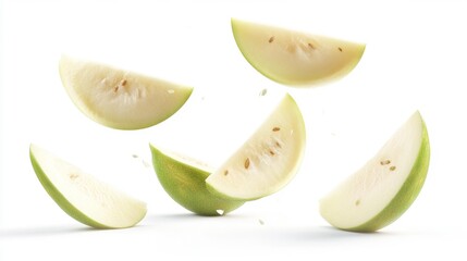 Guava Slices Floating with Seeds Generative AI