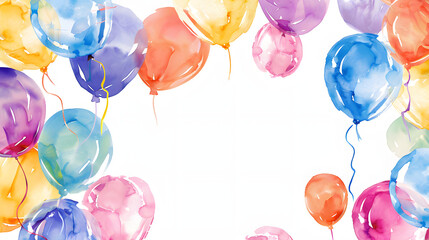 Balloons Frame Background watercolor
