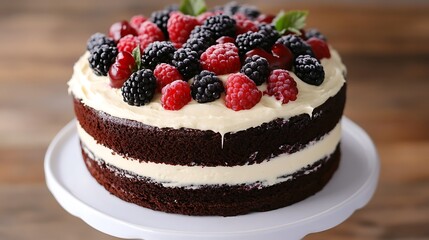 cake with berries
