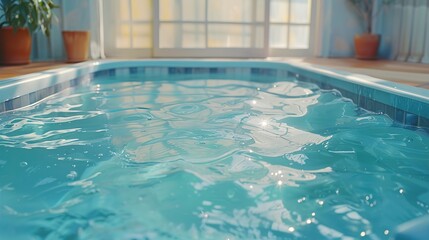 Obraz premium Sparkling Pool Water: A Summer Escape