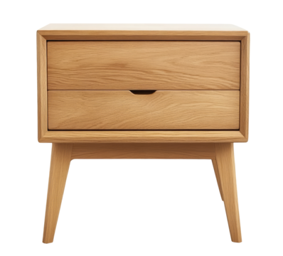 Wood nightstand isolated on white background