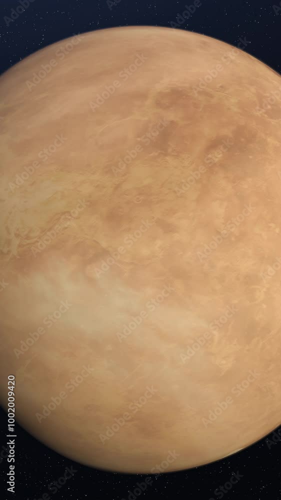 Poster abstract animation of rotating planet venus. animation. abstract surface of planet venus on backgrou