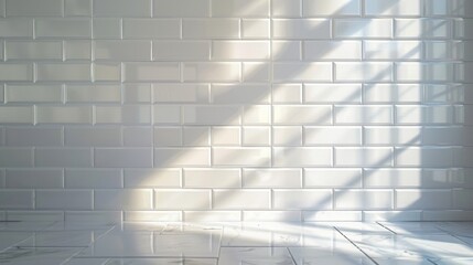 Fototapeta premium Bright and Light Modern Tile Wall with Shadows