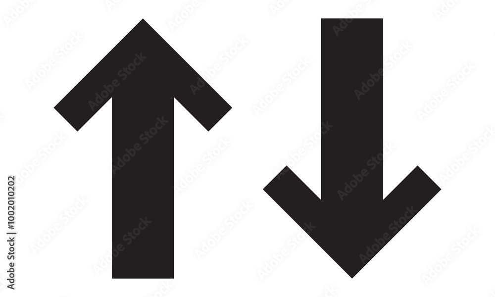 Poster up and down arrow. black up and down arrow set.