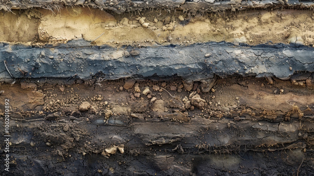 Poster layers of soil in cross-section view