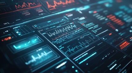 Obraz premium Electronic medical records on a sleek digital interface, showcasing modern healthcare technology at its finest.