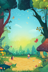 New Vector Illustration Children's Book Cover Design Background