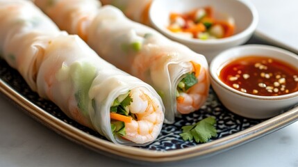 Fresh Shrimp Spring Rolls with Dipping Sauce