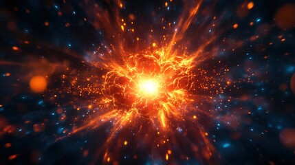 Fototapeta premium A vibrant explosion of colors and light against a dark background.