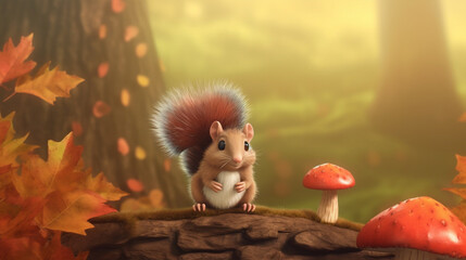 搞怪的森林松鼠