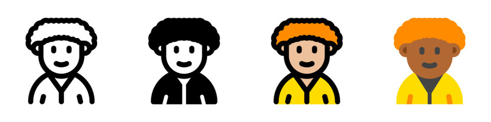 Editable person with afro hairstyle avatar vector icon. User, profile, identity, persona. Part of a big icon set family. Perfect for web and app interfaces, presentations, infographics, etc