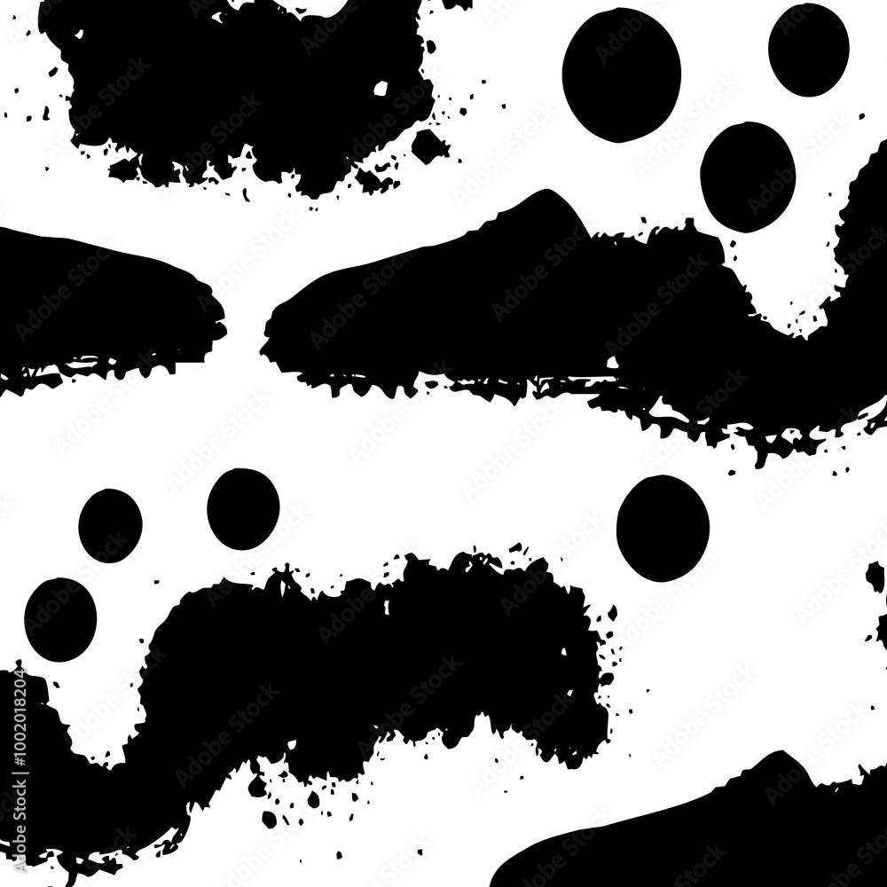 Wall mural abstract black and white pattern. for use in graphics. minimalist illustration for printing on wall 