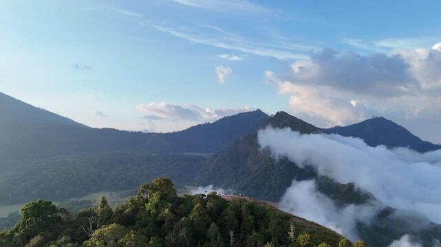 Aerial View of Kondo Hills in Sembalun, Lombok Timur, Indonesia