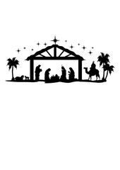 Obraz premium ativity | Christmas | 3 Kings | Christianity | Mother Mary | Baby Jesus | Christ Born | Holy Family | Original Illustration | Vector and Clipart | Cutfile and Stencil