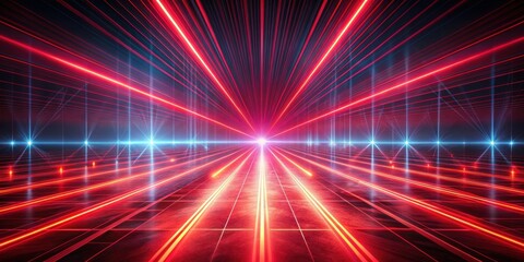 Obraz premium Abstract futuristic neon background with red glowing lines, laser beams, and light speed , neon, futuristic, abstract
