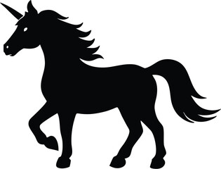 unicorn silhouette icon with Transparent Background - Versatile Clip art 