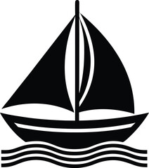 symbolic sail boat icon with Transparent Background - Versatile Clipart