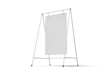 Low Angle View of Hanging Banner Poster, 3D Illustration