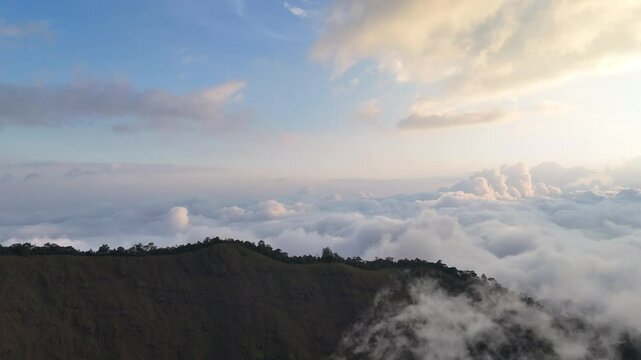Aerial View of Kondo Hills in Sembalun, Lombok Timur, Indonesia