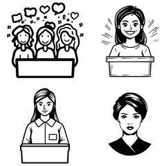 Fototapeta premium feminist, graphic design needs, black and white vector