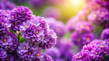 Fototapeta premium Close up of beautiful purple flowers in bloom, purple, flowers, close up, vibrant, petals, nature, flora, garden, blooming