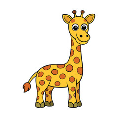 Fototapeta premium Giraffe cartoon vector art illustration isolated on white background