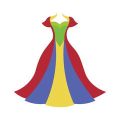 Gown vector art illustration isolated on white background.