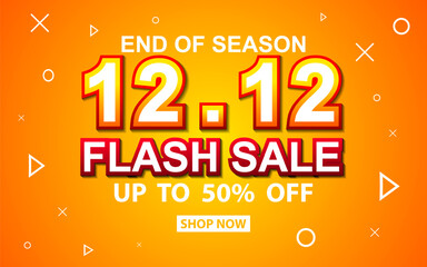 Flash sale banner background, special offer template design for media promotion and social media business post