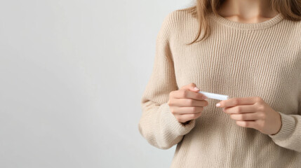 woman holding diagnose test, healthcare business