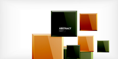 Fototapeta premium Colorful squares with reflections abstract background design. Vector Illustration For Wallpaper, Banner, Background, Card, Book Illustration, landing page