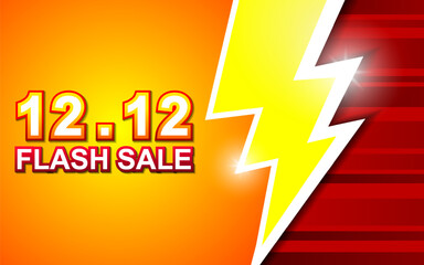 Flash Sale Shopping Banner with Flash icon