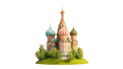 Saint Basil's Cathedral, Moscow, Russia, 3D Illustration